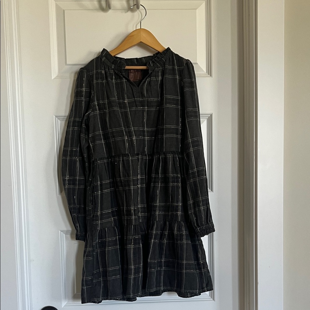 Cat & Jack Black Plaid Kids Casual Dress